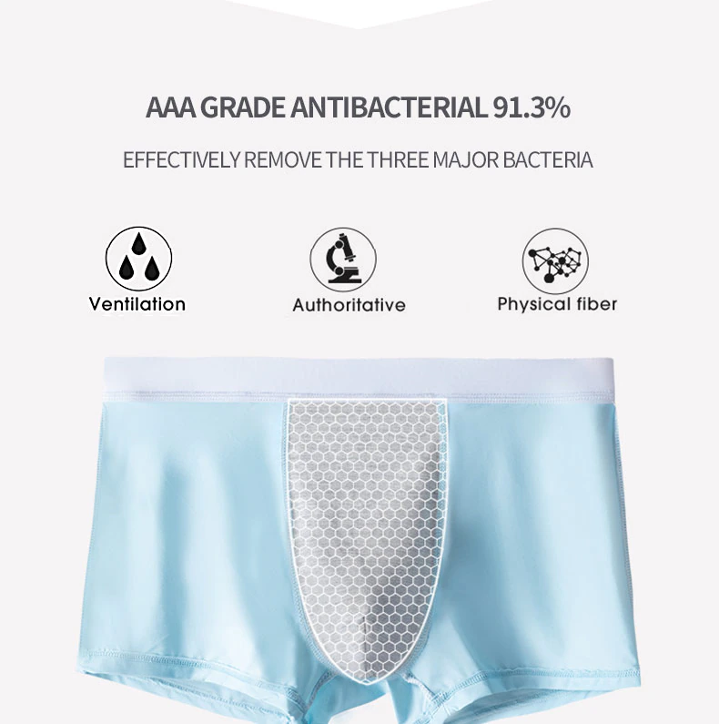 Celana Dalam Pria Boxer CDP002 Antibakteri Ice Silk Elastis 6PCS