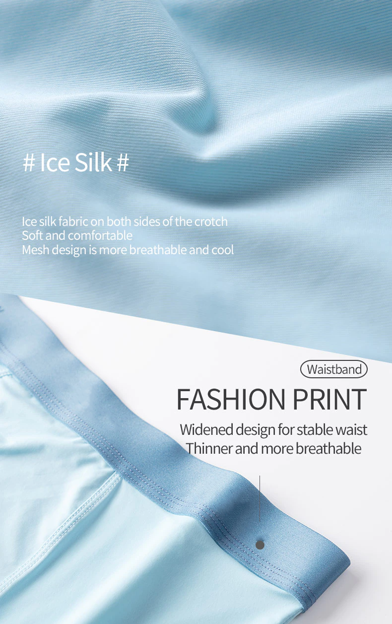Celana Dalam Pria Boxer CDP002 Antibakteri Ice Silk Elastis 6PCS
